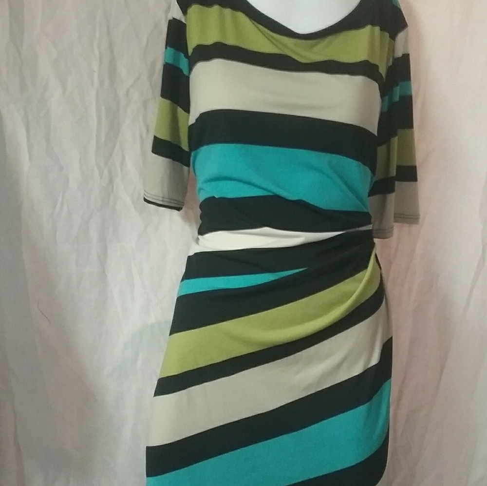 Striped Wrap Dress Petite - Picture 1 of 4